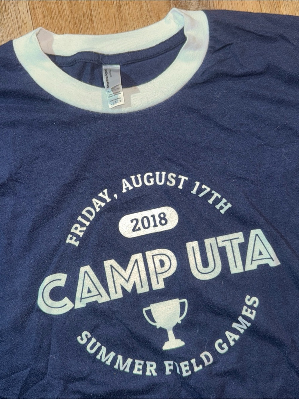 American Apparel Navy Blue 2018 Camp uta Two Tone Emo Rocker Punk grunge size L